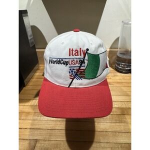 Fifa World Cup Hat Adjustable Snapback White Vintage 1994 soccer Italy Flag Apex
